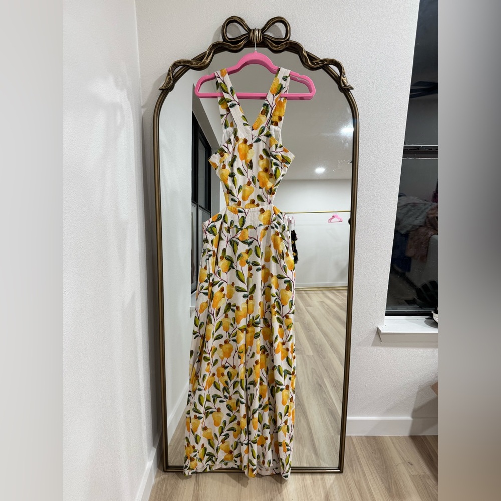 FARM Rio x Anthropologie Halter Cutout Wide-Leg Jumpsuit - Picture 4 of 7